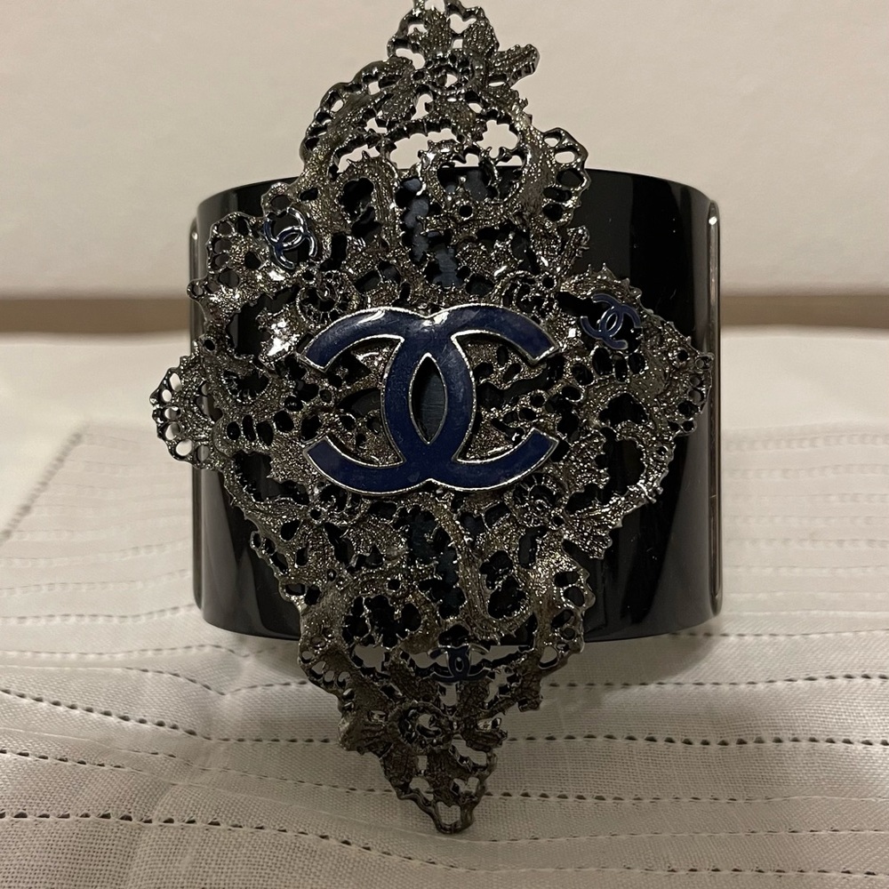 CoCo Chanel Authentic Black Bangle Bracelet